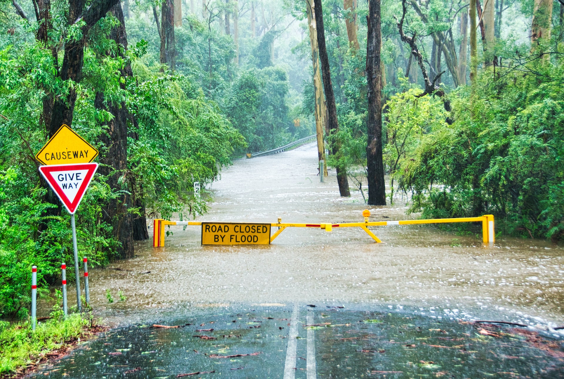 road closed due to flood